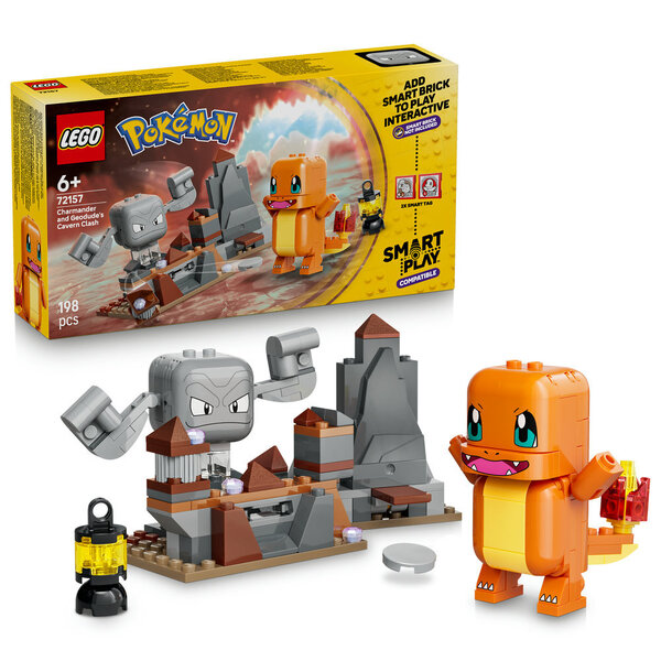 72157 - LEGO® Pokémon - SMART Play : Salamèche et Racaillou, le combat dans la grotte