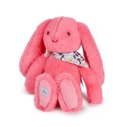 Peluche à câliner lapin corail avec bandana