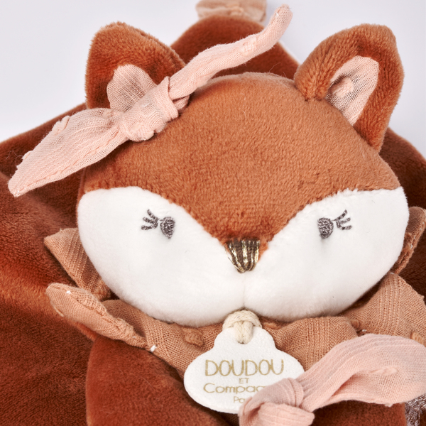 Doudou attache-sucette renard