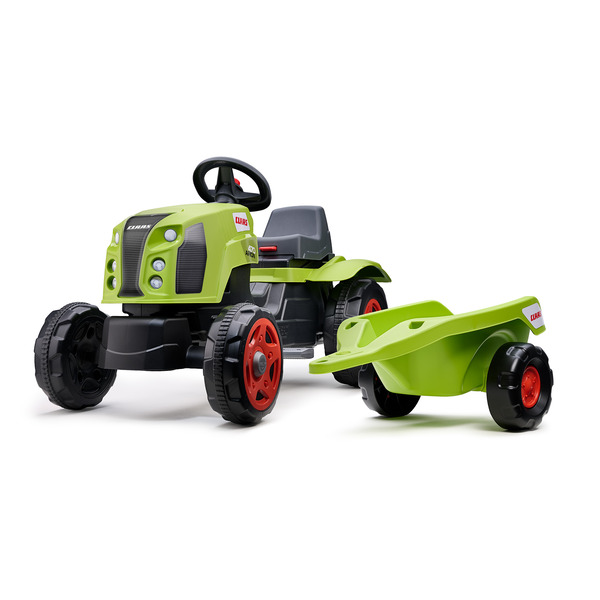 Tracteur à pédales Claas Arion 470 avec remorque