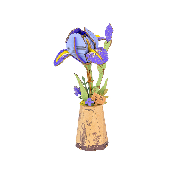 Puzzle 3D en bois - Iris violet (73 pièces)