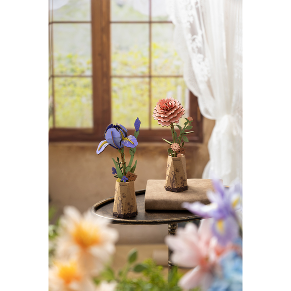 Puzzle 3D en bois - Iris violet (73 pièces)
