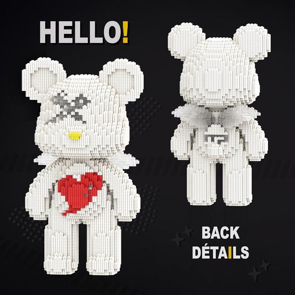 Maquette M Blocks - Ours Moli cœur blanc (3110 pièces)