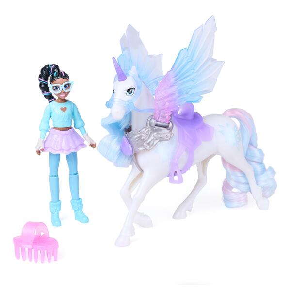 Coffret Licorne et Poupée Layla et Glacier ailes magiques - L'École des Licornes