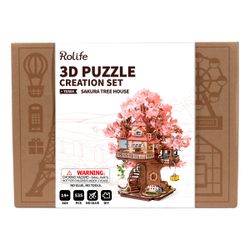 Puzzle 3D en bois - Sakura Tree House (535 pièces)