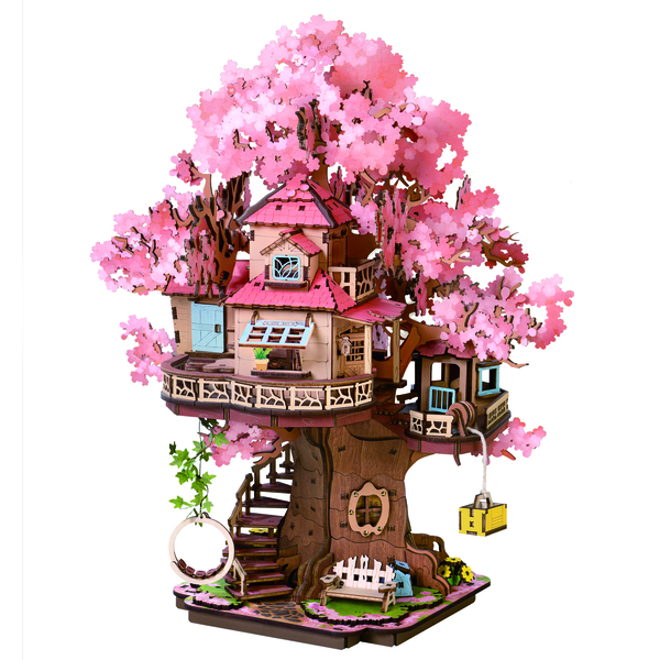 Puzzle 3D en bois - Sakura Tree House (535 pièces)