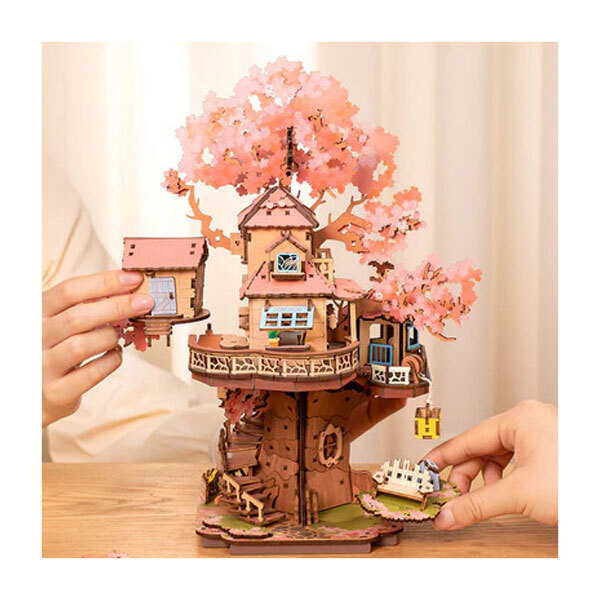 Puzzle 3D en bois - Sakura Tree House (535 pièces)