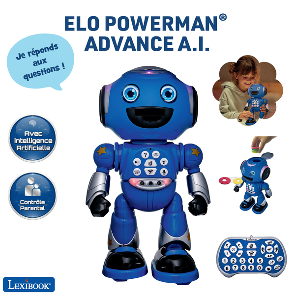 Mon robot parlant à intelligence artificielle Elo Powerman Advance I.A.