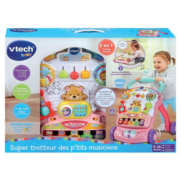 Super Trotteur Des Petits Musiciens - Rose