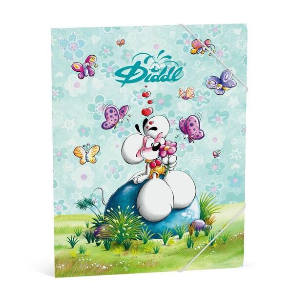 Pochette A4 avec élastique bleue Diddl