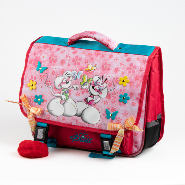 Cartable rose Diddl et Diddlina