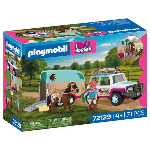 72129 - Playmobil I Love Horses - Véhicule avec remorque à chevaux