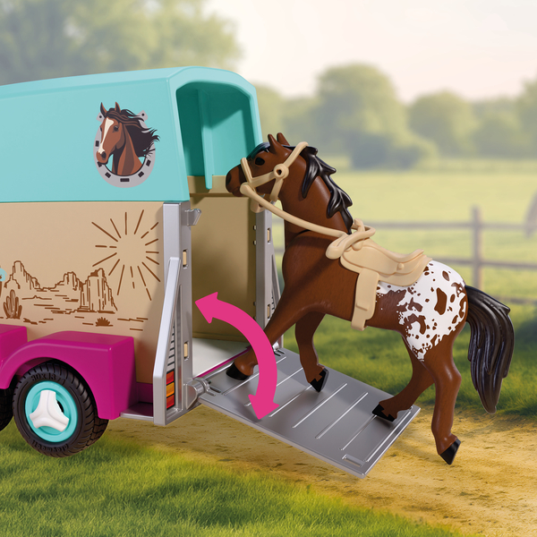 72129 - Playmobil I Love Horses - Véhicule avec remorque à chevaux
