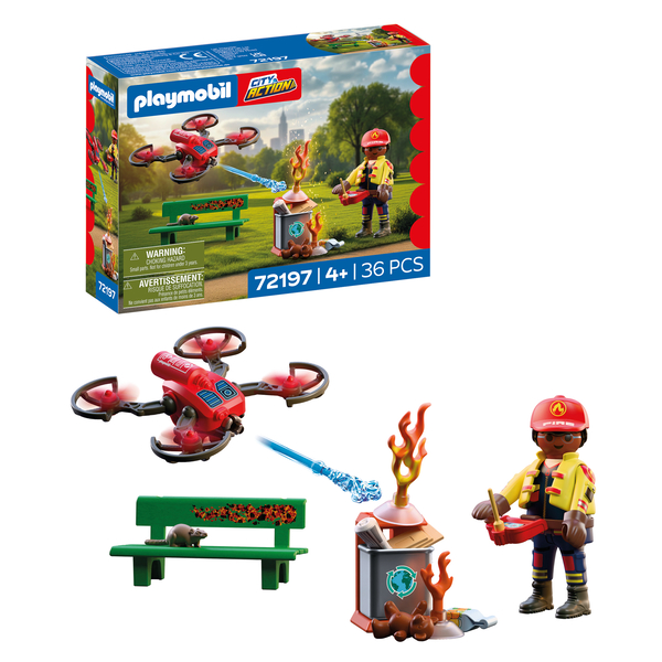 72197 - Playmobil City Action - Drone de pompiers avec flèches d