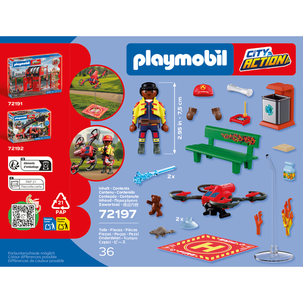 72197 - Playmobil City Action - Drone de pompiers avec flèches d