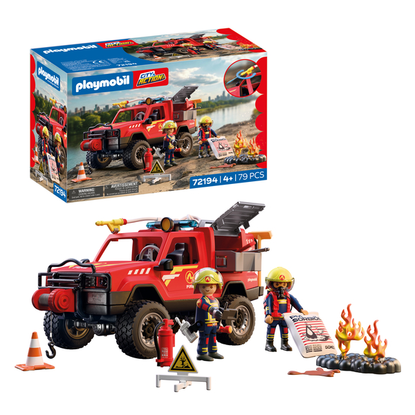 72194 - Playmobil Les pompiers - Pick-up de pompiers & 2 personnages