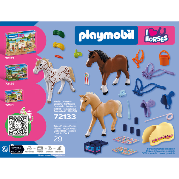 72133 - Playmobil I love Horses - Collection de trois chevaux