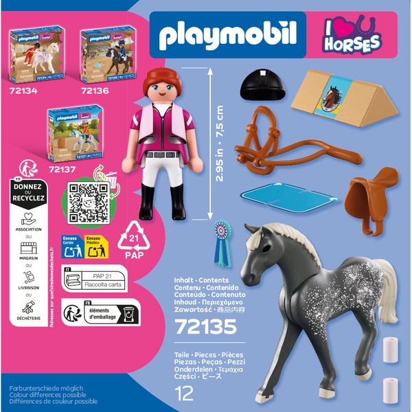 72135 - Playmobil I Love Horses - Cheval de concours de saut d