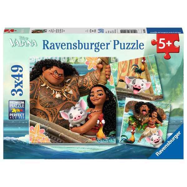 Puzzles 3x49 pièces - Disney Vaiana - La légende du bout du monde