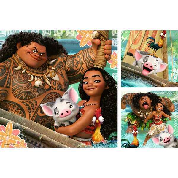 Puzzles 3x49 pièces - Disney Vaiana - La légende du bout du monde