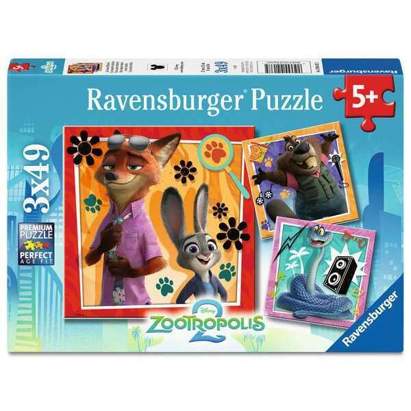 Puzzles 3x49 pièces - Zootopie 2 - Une nouvelle mission