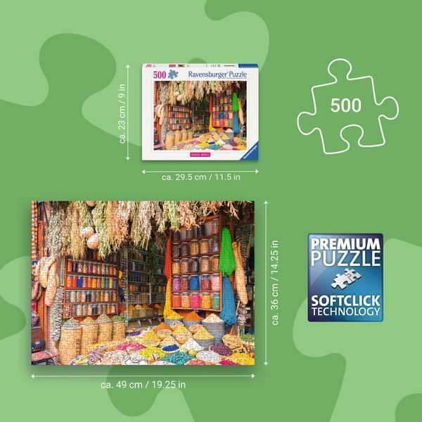 Puzzle 500 pièces - Marché aux épices, Maroc