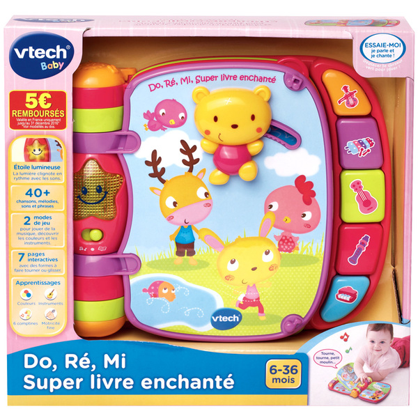 Livre interactif - Do, Ré, Mi enchanté rose VTech : King Jouet, Premiers  apprentissages VTech - Jeux et jouets éducatifs