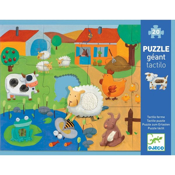 Puzzle tactile 20 pièces ferme