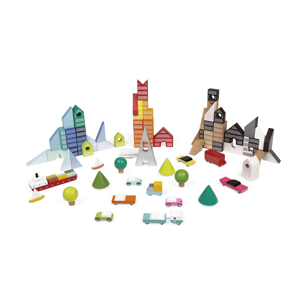Kubix-70 cubes en bois et tapis de jeu 