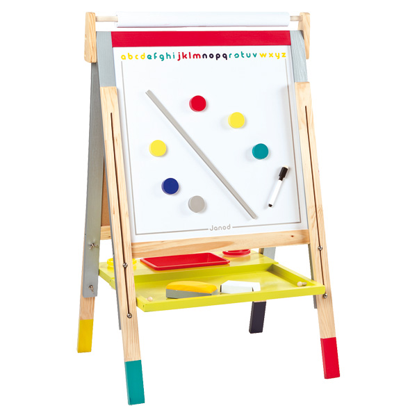 Tableau Double Face Janod – Ardoise Craie Et Magnétique, Ajustable 91-126 Cm
