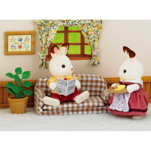 Sylvanian Families - 5013 - Le papa lapin chocolat et salon