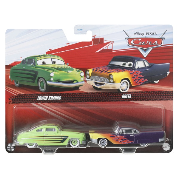 Coffret de 2 véhicules 1:55 - Edwin Kranks & Greta - Disney Cars