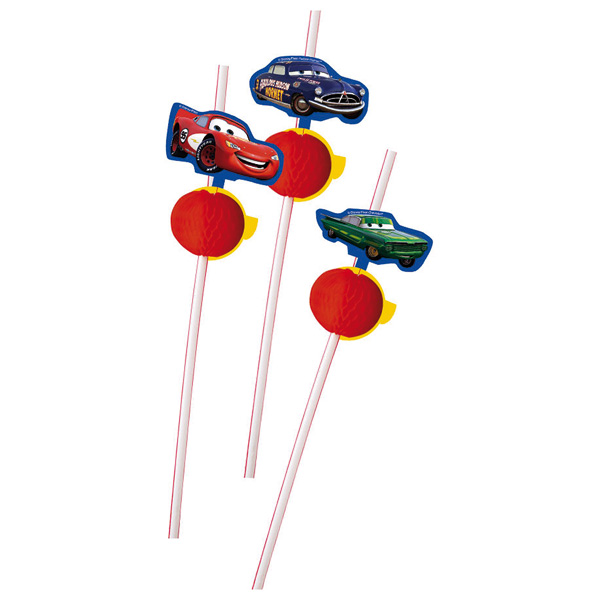 6 Pailles médaillons Cars