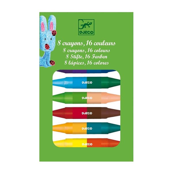 8 crayons de couleur doubles