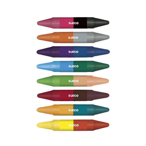 8 crayons de couleur doubles