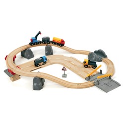 BRIO World 33210 - Circuit rail route transport de roches