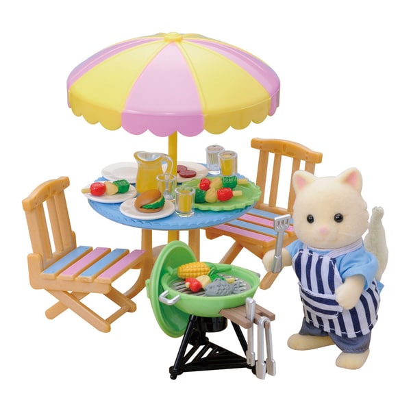 Sylvanian Families - 4869 - Set Barbecue de Jardin et figurine chat