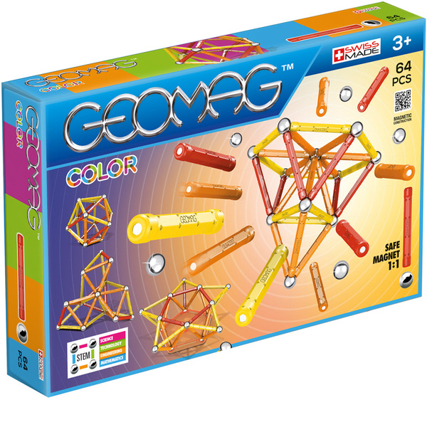 Geomag Color 64 Pièces Geomag : King Jouet, Constructions magnétiques,  billes Geomag - Jeux de construction