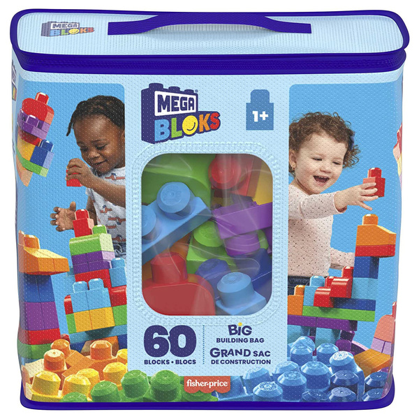 Grand sac de construction Mega Bloks 60 briques - Bleu