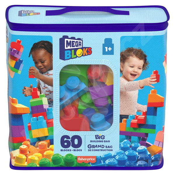 Grand sac de construction Mega Bloks 60 briques - Bleu