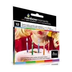 12 bougies flammes de couleur