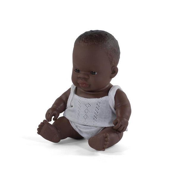 MINILAND, Poupée Bébé Fille Africaine 38 Cm