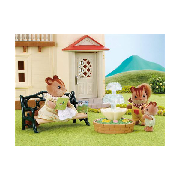 Sylvanian Families - 4535 - Le banc de jardin et fontaine