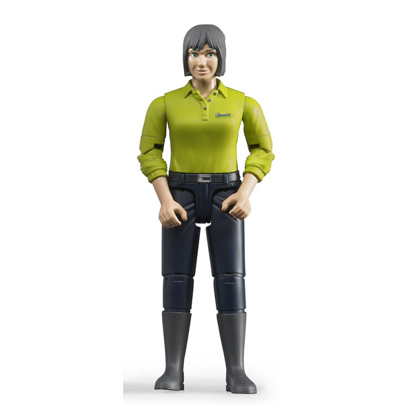 Figurine femme brune avec jean bleu foncé