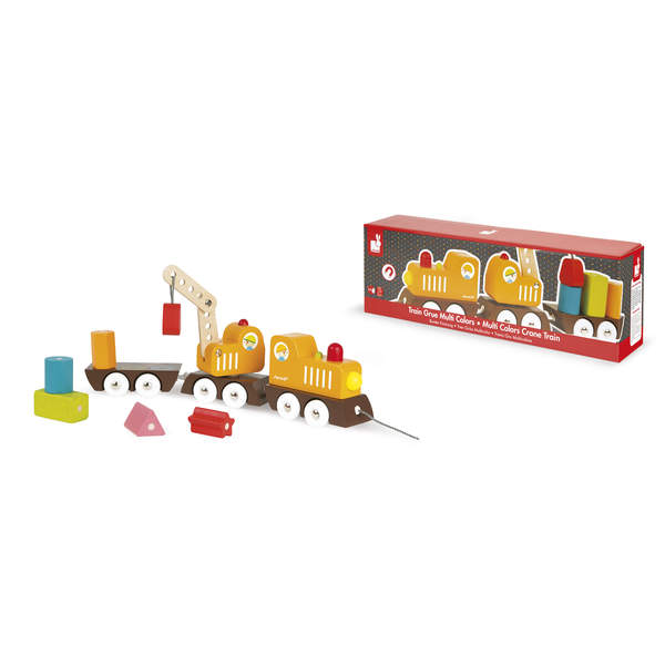 Train Grue Multi Colors en bois