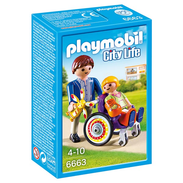 6663 - Enfant avec fauteuil roulant et papa - Playmobil City Life