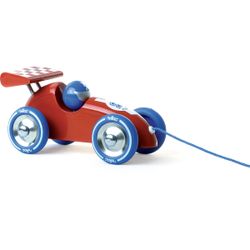 Voiture de course à tirer - rouge