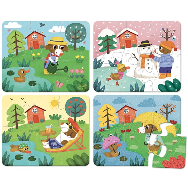 Puzzle enfant 4 ans - Puzzle saisons paysage, jouet enfant 4 ans