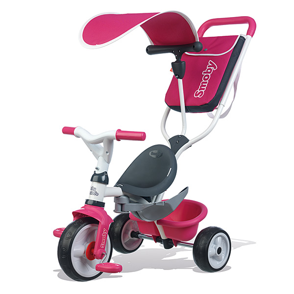 Tricycle Evolutif Baby Balade 2 Roues Silencieuses Rose Smoby King
