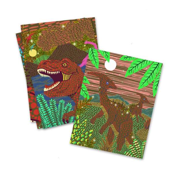 Cartes à gratter dinosaures